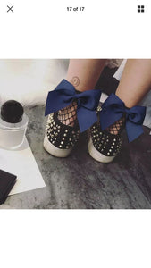 Fishnet Bow socks